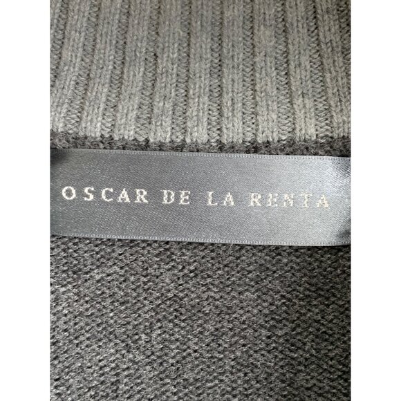 Oscar De La Renta Sweater Mens XL 1/4 Zip Gray Cotton Nordic Fair Isle 6860 - Picture 7 of 13